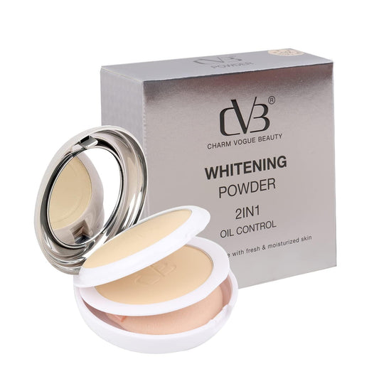 CVB Whitening Compact Powder 2 in 1 C30 – 20g | Oil Control & Brightening Face Powder | Long-Lasting Matte Finish Compact for All Skin Types