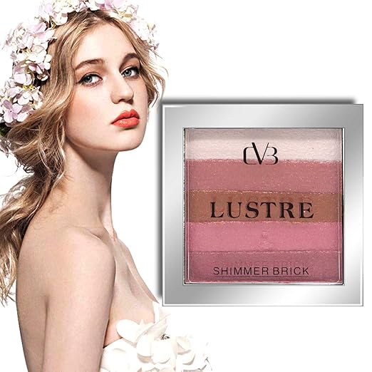 CVB C35 Lustre Shimmer Brick for Skin Radiance, Instant Glow Highlighter for Face Makeup (Shade 03, 9g)