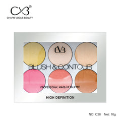 CVB Glow Kit Highlighter Palette 6 Shades Makeup – C37