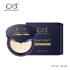 CVB C02 2 in 1 Teint Matt Foundation Pressed Compact Powder for Buildable Full Coverage & Matte Finish