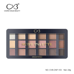 CVB 18 Colours Eyeshadow with 8 Buttery Mattes, 8 Metal Shadows, 1 Wet and Dry Lids, Talc-Free Nude and Rose Gold Palette for Eye Makeup 24g (SHADES - 01)
