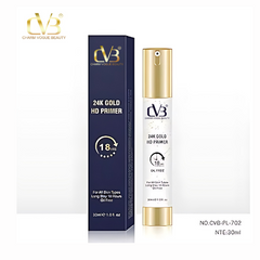 CVB 24K Gold HD Primer 18 hour- oil Free For All Types Skins