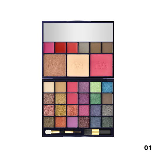 CVB INSTA PALEETE 24 EYESHADOW 1 BLUSH 1HIGHLIGHTER 1 CONTOUR 3 CREAM LIP GLOSS 3 EYEBROW POWDER C206