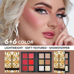 Cvb Highlighter & Blusher palette Lightweight - Soft Textured - Showstopper C225