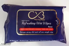 CVB REFRESHING WET WIPES ROSE Toner And Creme