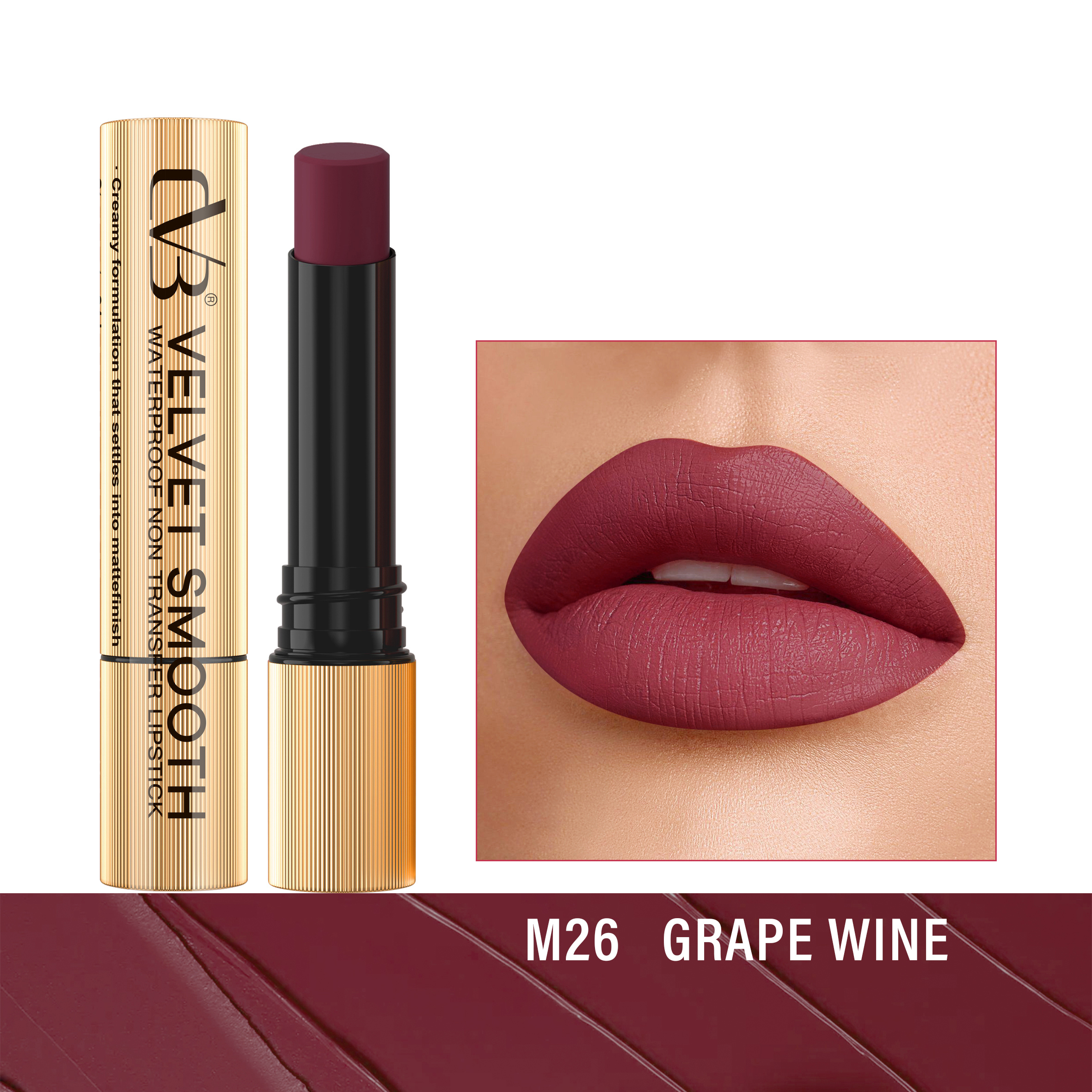 CVB Velvet Smooth Waterproof Non Transfer Lipstick C166