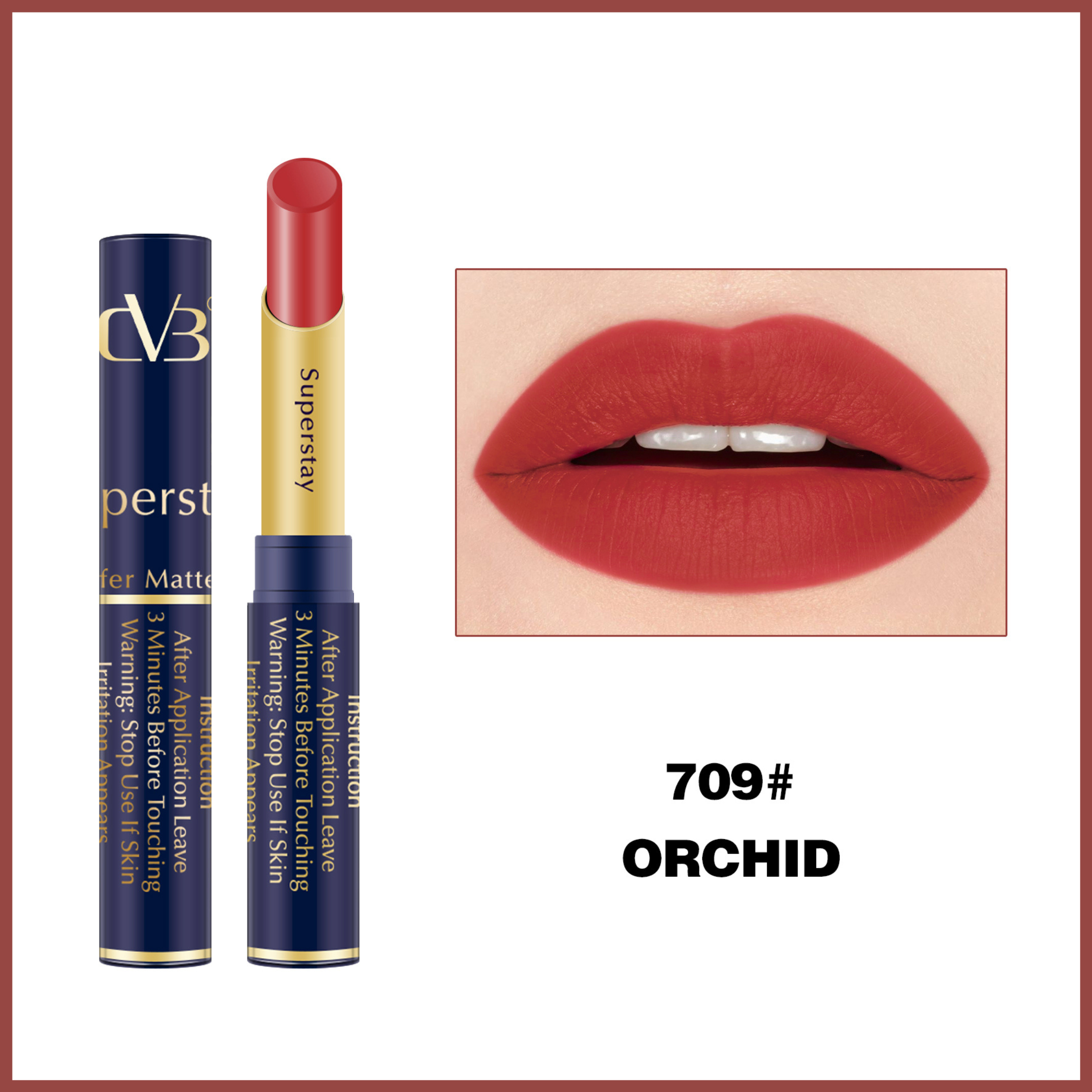 CVB LM-206 SuperStay No Transfer Matte Lipstick, Waterproof and Full-Pigmented, Transfer-Proof Smudge-Proof Lip Colour