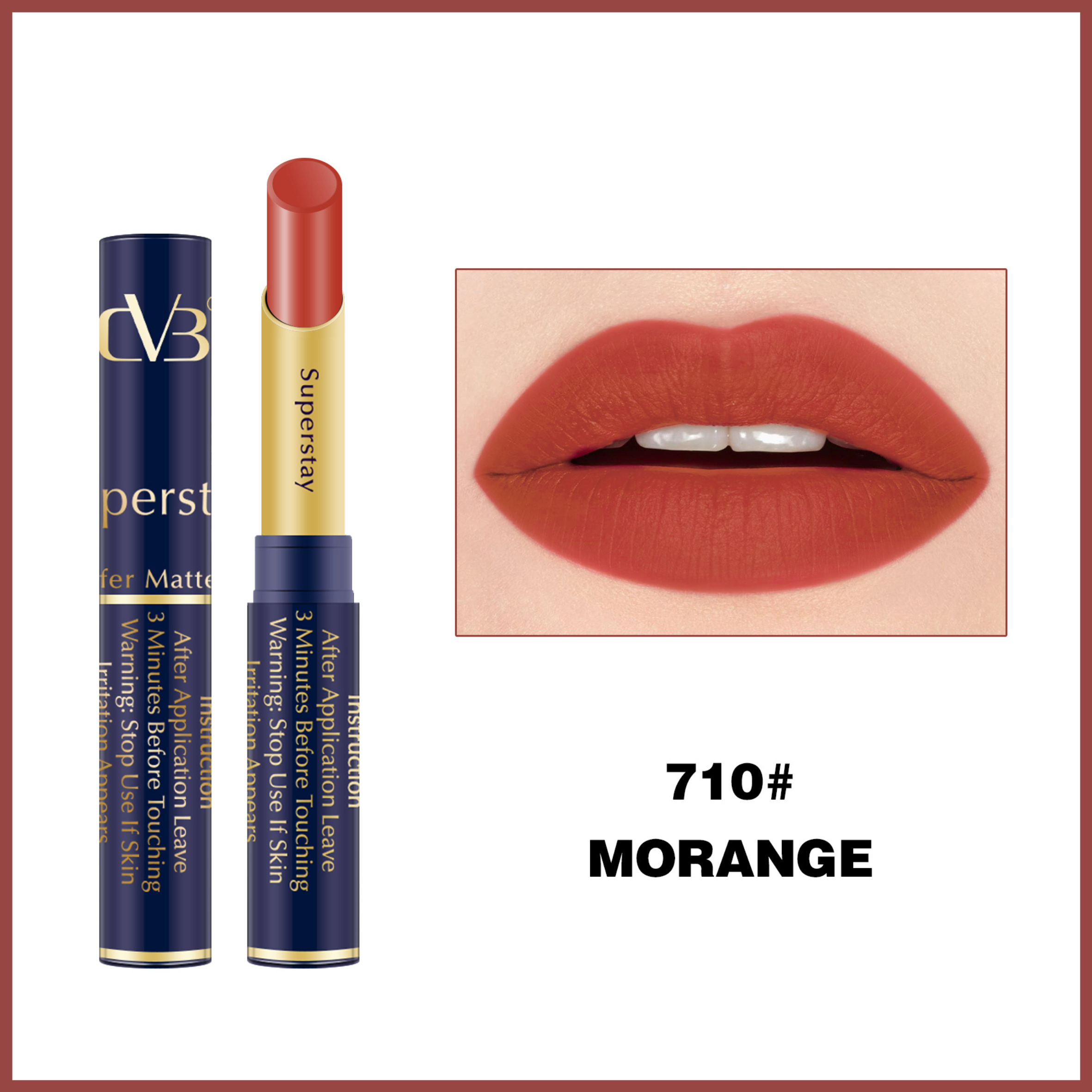 CVB LM-206 SuperStay No Transfer Matte Lipstick, Waterproof and Full-Pigmented, Transfer-Proof Smudge-Proof Lip Colour