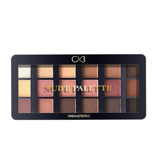 CVB  18 Colours Eyeshadow with 8 Buttery Mattes, 8 Metal Shadows, 1 Wet and Dry Lids, Talc-Free Nude and Rose Gold Palette for Eye Makeup 24g (SHADES - 01)