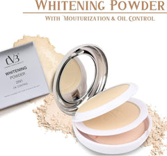 CVB Whitening Compact Powder 2 in 1 C30 – 20g | Oil Control & Brightening Face Powder | Long-Lasting Matte Finish Compact for All Skin Types