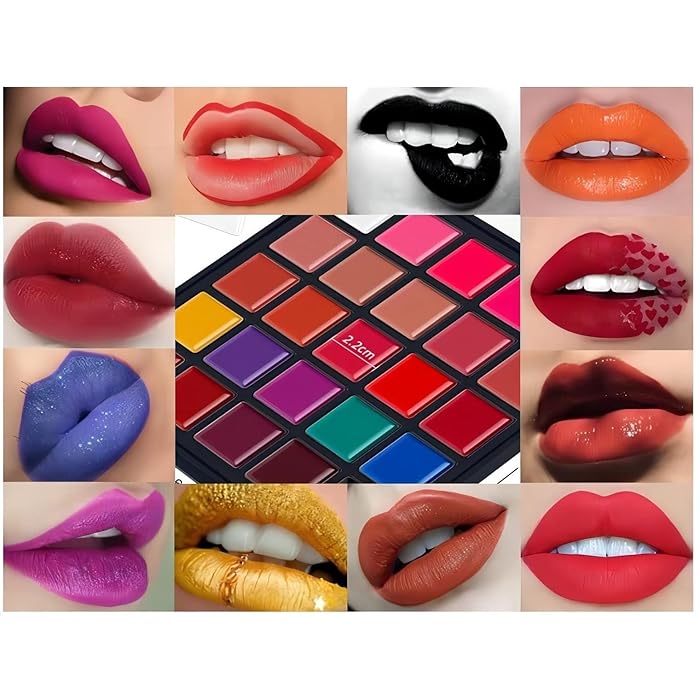 Cvb 25 Color Lipstick Lip Gloss Palette 24H Long-lasting moisturizing Waterproof matte Lip Palette Makeup,Pigmented Lipstick Set C222