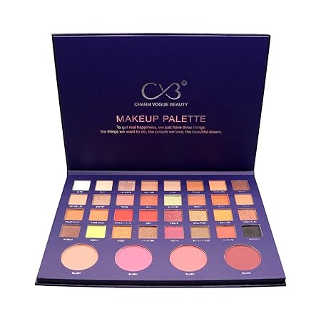 CVB C79 36 Color Makeup Palette for Deep Layering, Micro-Crystal Powder Colour Kit for Face & Eyes, Includes 4 Blush Powder (36 Shades, 90g)