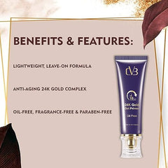 CVB C15 24K Gold Gel Primer for Pores Minimization, Anti-Ageing Oil-Free & Fragrance-Free Makeup Base (Gold, 40ml)