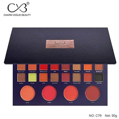 CVB C79 36 Color Makeup Palette for Deep Layering, Micro-Crystal Powder Colour Kit for Face & Eyes, Includes 4 Blush Powder (36 Shades, 90g)