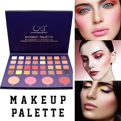 CVB C79 36 Color Makeup Palette for Deep Layering, Micro-Crystal Powder Colour Kit for Face & Eyes, Includes 4 Blush Powder (36 Shades, 90g)