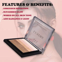 CVB C35 Lustre Shimmer Brick for Skin Radiance, Instant Glow Highlighter for Face Makeup (Shade 03, 9g)