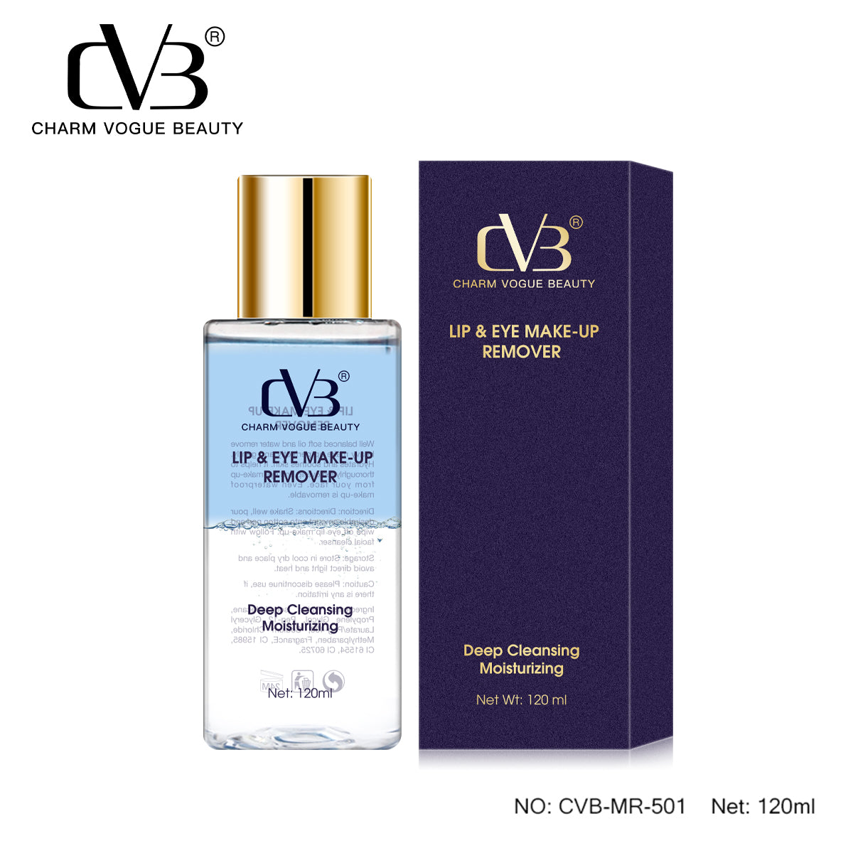 CVB Lip & Eye Make-up Remover Deep Cleansing Moisturizing  NET 120 ML