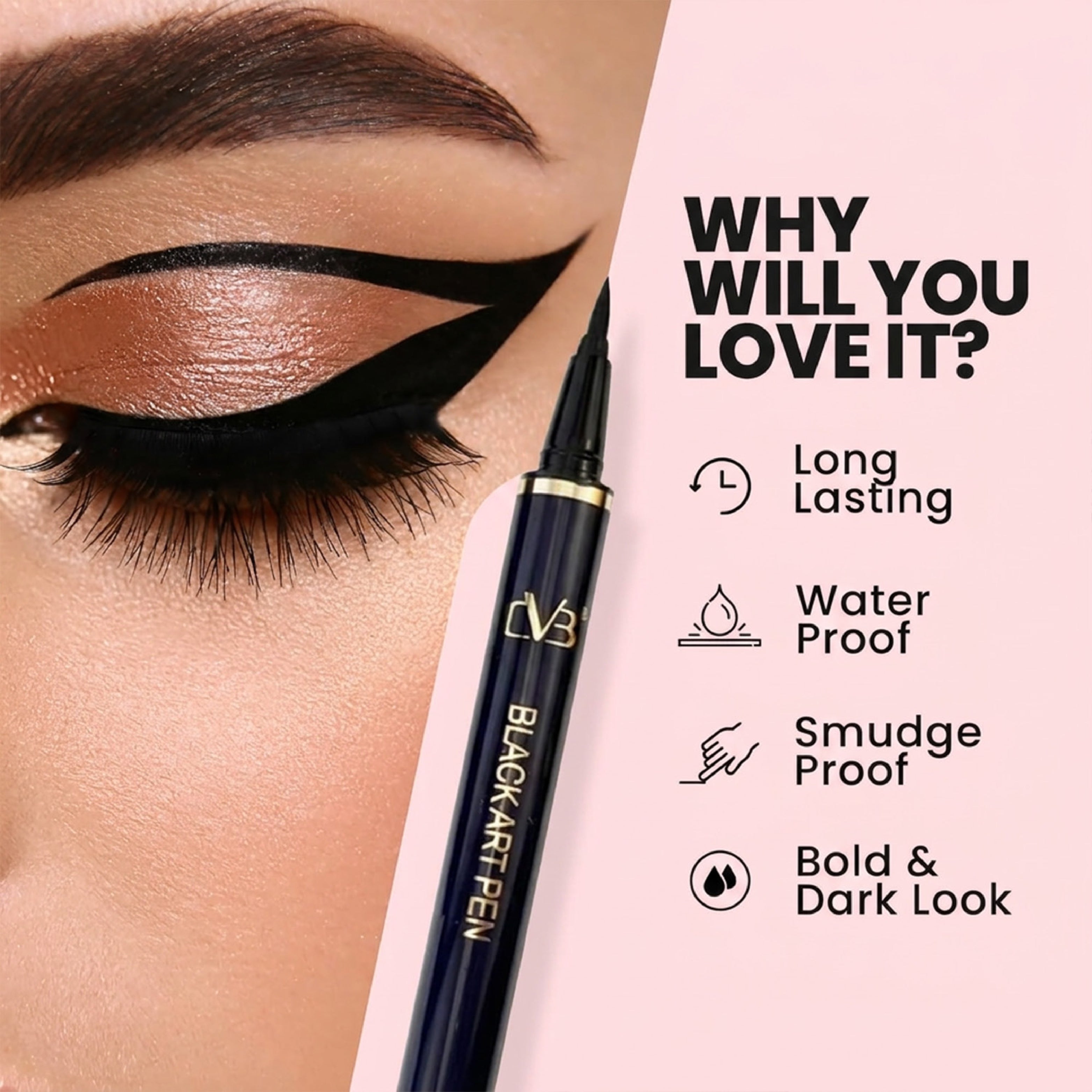 CVB  Black Art Liquid Pen Eyeliner