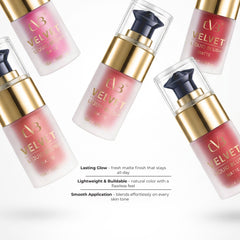 CVB Velvet Liquid Blush Matte Glides On skin  Lasting Glow