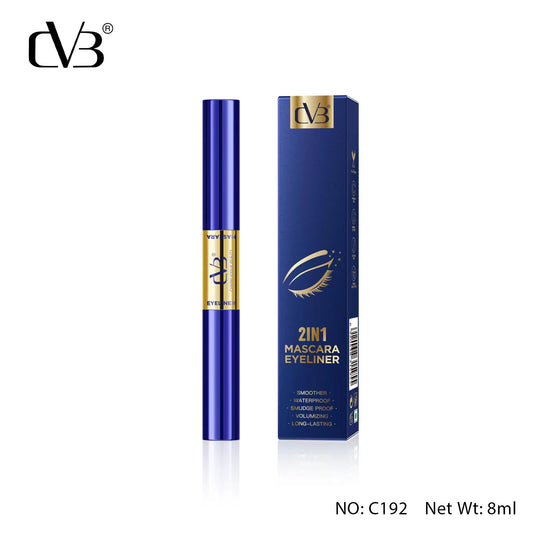 CVB  2 in 1  Mascara Eyeliner  Smoother , Waterproof , Smudge Proof , volumizing,  Long-Lasting