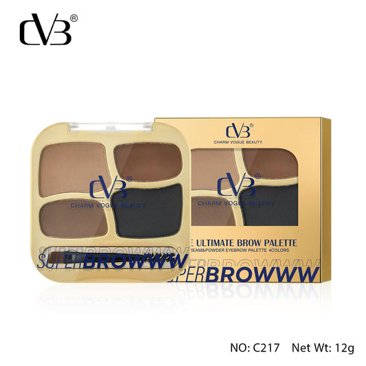 CVB Super Broww the ultimate brow palette Cream & Powder Eyebrow palette 4 Colors  C217