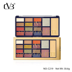 Cvb Studio Palette 12 Eye Shadow 1 Blush 1 Highlight 1 Compact Powder  C219