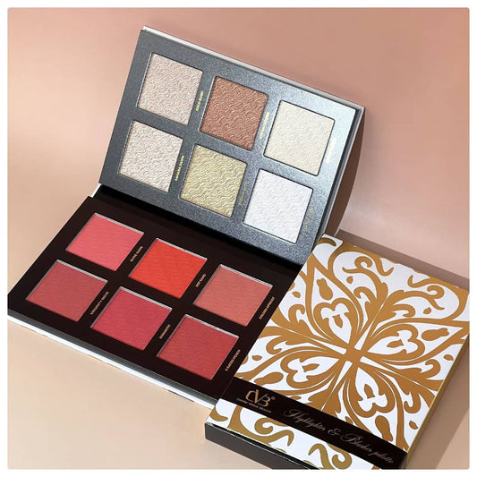 Cvb Highlighter & Blusher palette  Lightweight - Soft Textured - Showstopper C225