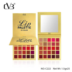 Cvb 25 Color Lipstick Lip Gloss Palette 24H Long-lasting moisturizing Waterproof matte Lip Palette Makeup,Pigmented Lipstick Set C222