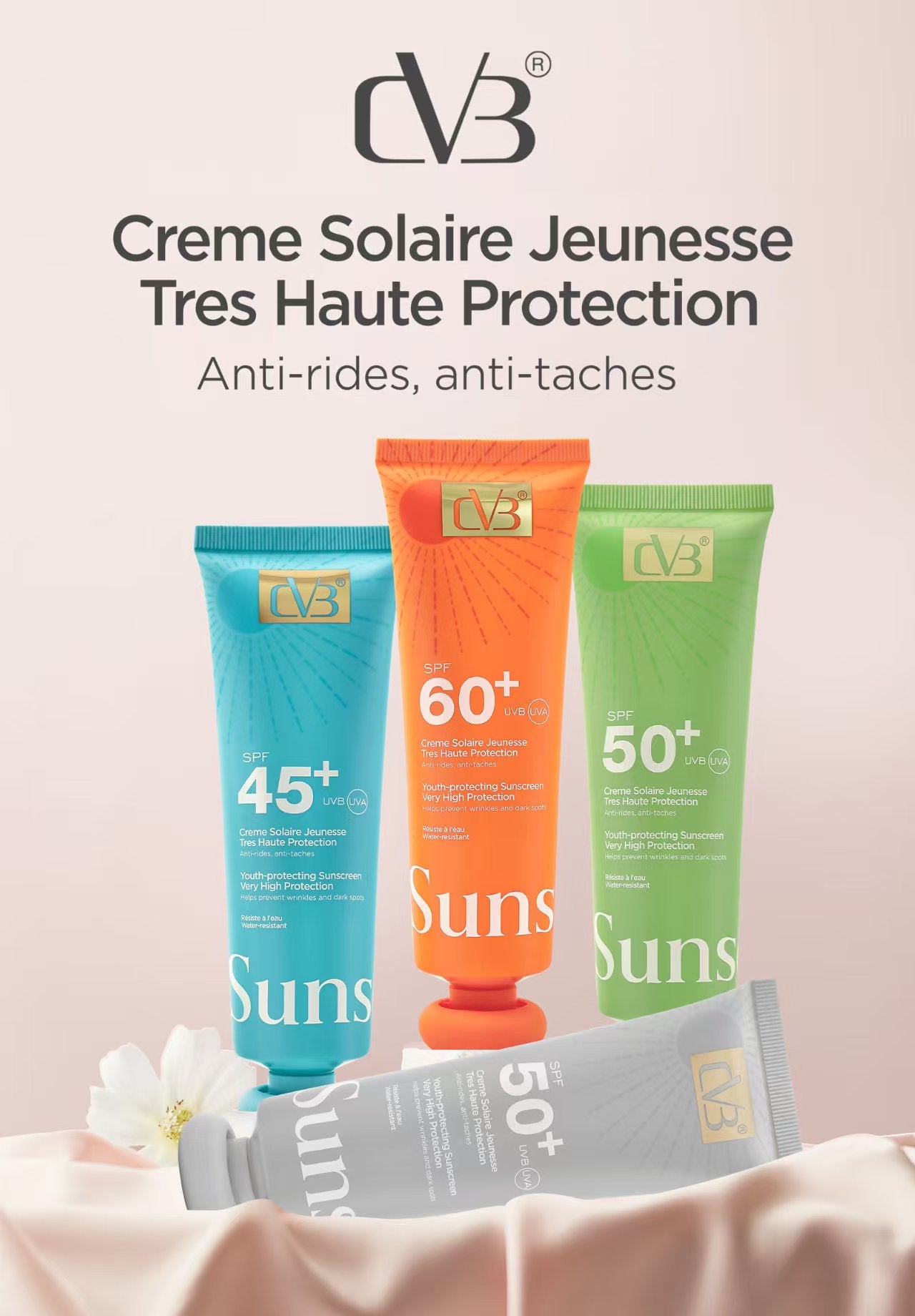 Cvb Sunscreen SPF60+++ UVB UVA Youth-protecting sunscreen very protection wrinkles and Dark Spots  c-240A