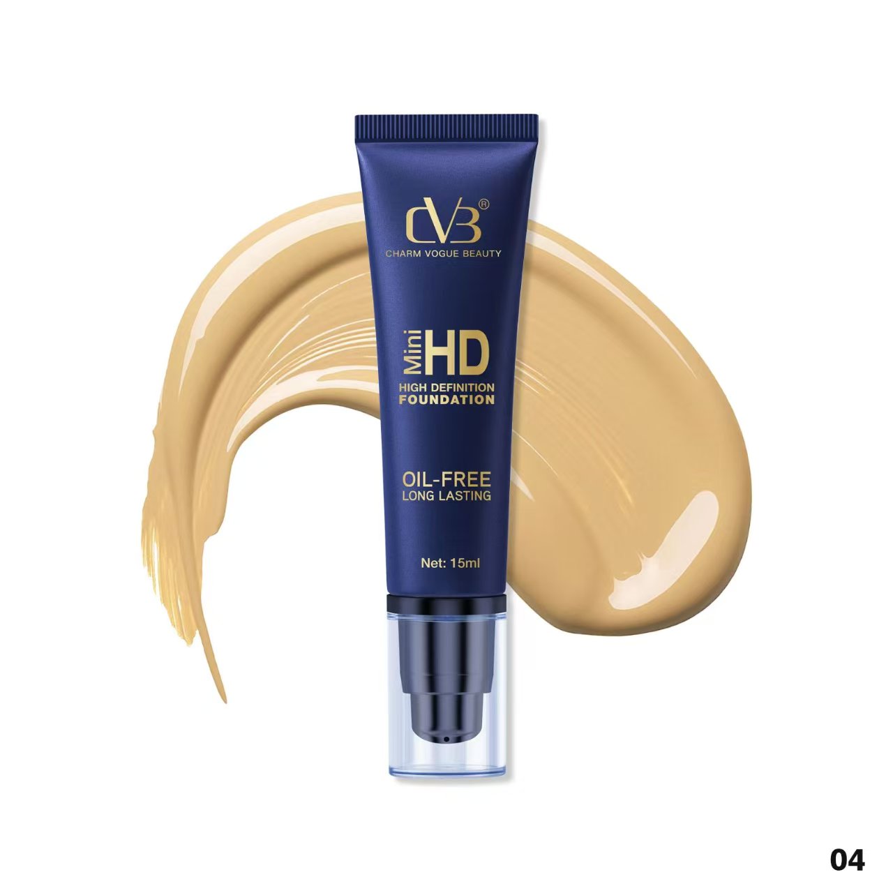Cvb Mini Hd High Definition Foundation  Oil-Free Long Lasting Net 15 Ml C245 Set of 2 Pics