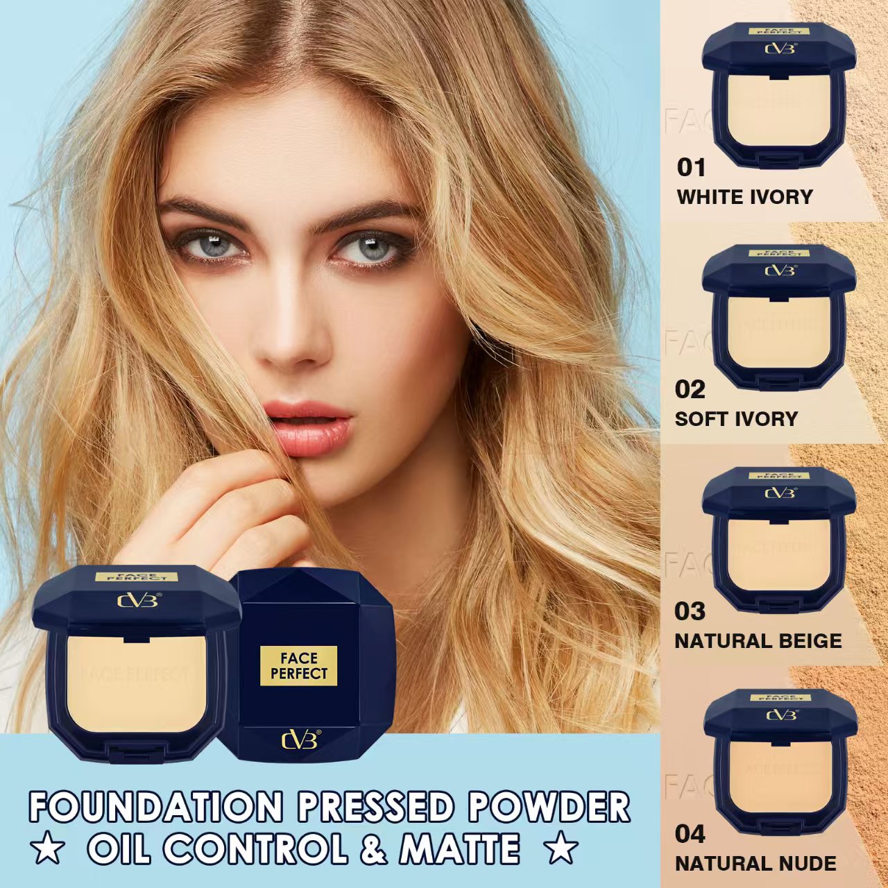 CVB FACE PERFECT 2 IN 1 FOUNDATION PRESSED POWDER OIL CONTROL & MATTE  C247