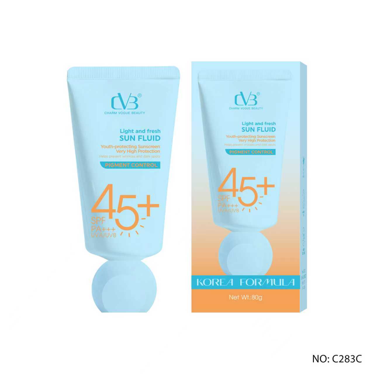 CVB C283 SUN FLUID PIGMENT CONTROL 65 SPF PA++ UVA/UVB YOUTH-PROTECTING SUNSCREEN HIGH PROTECTION