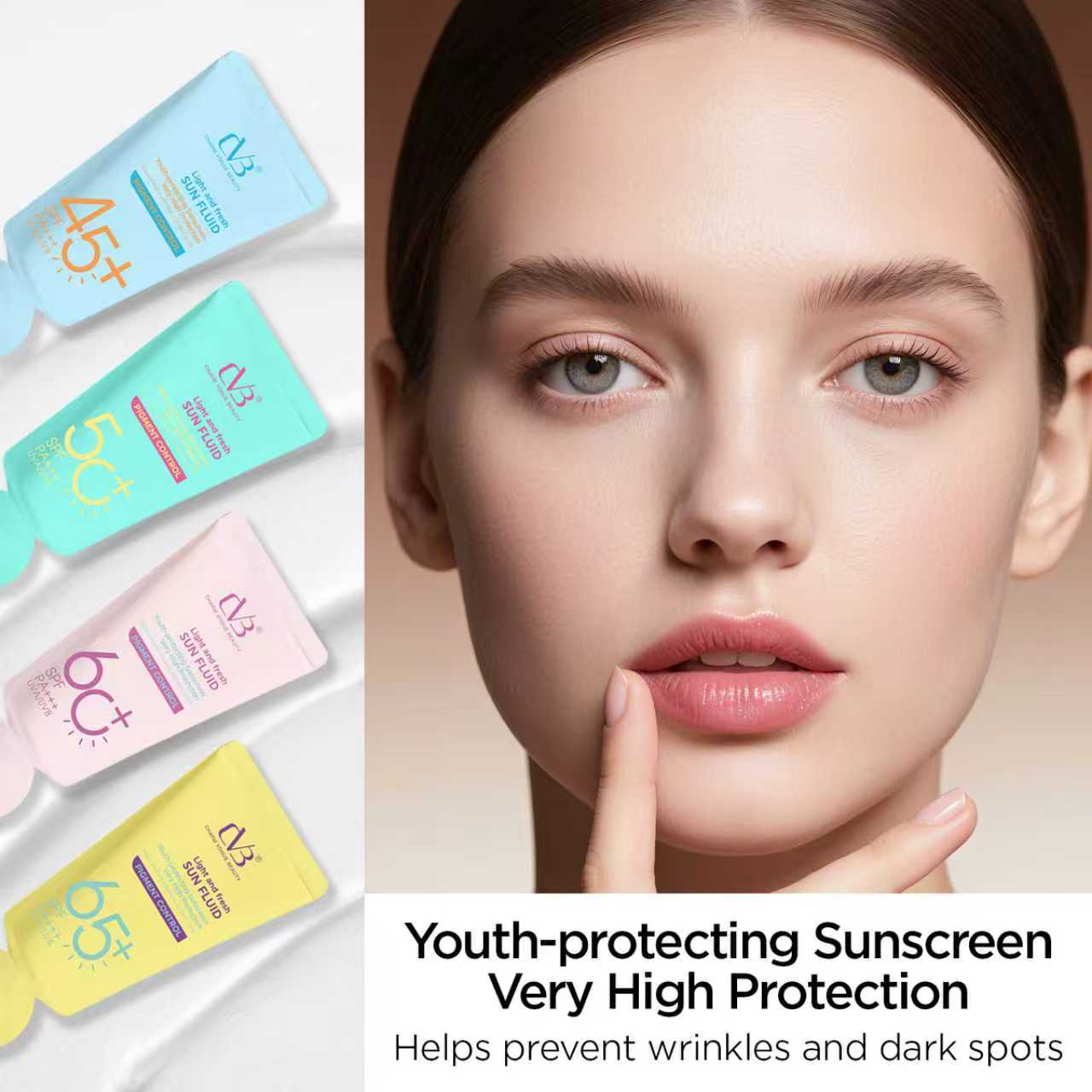CVB C283 SUN FLUID PIGMENT CONTROL 65 SPF PA++ UVA/UVB YOUTH-PROTECTING SUNSCREEN HIGH PROTECTION