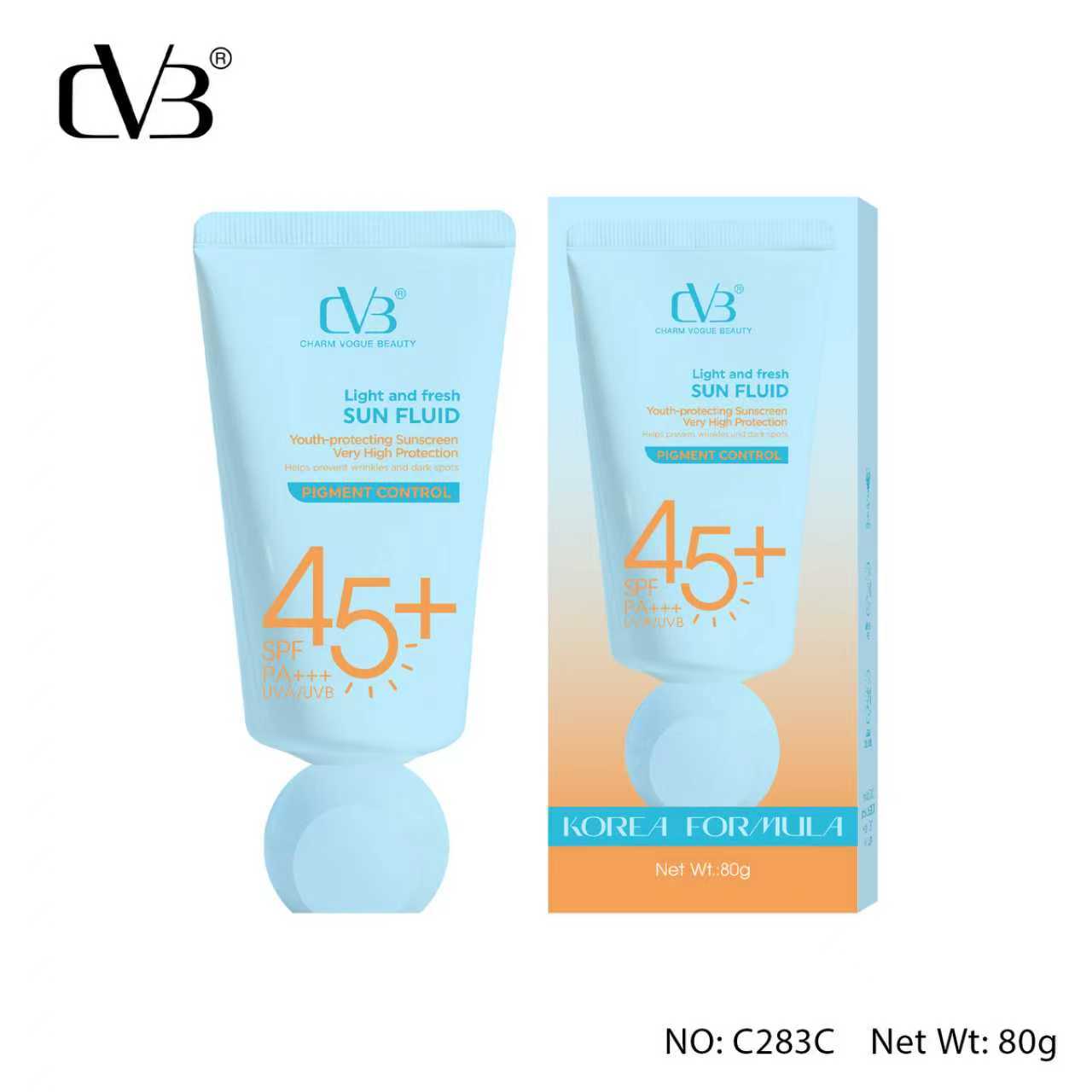 CVB C283 SUN FLUID PIGMENT CONTROL 65 SPF PA++ UVA/UVB YOUTH-PROTECTING SUNSCREEN HIGH PROTECTION