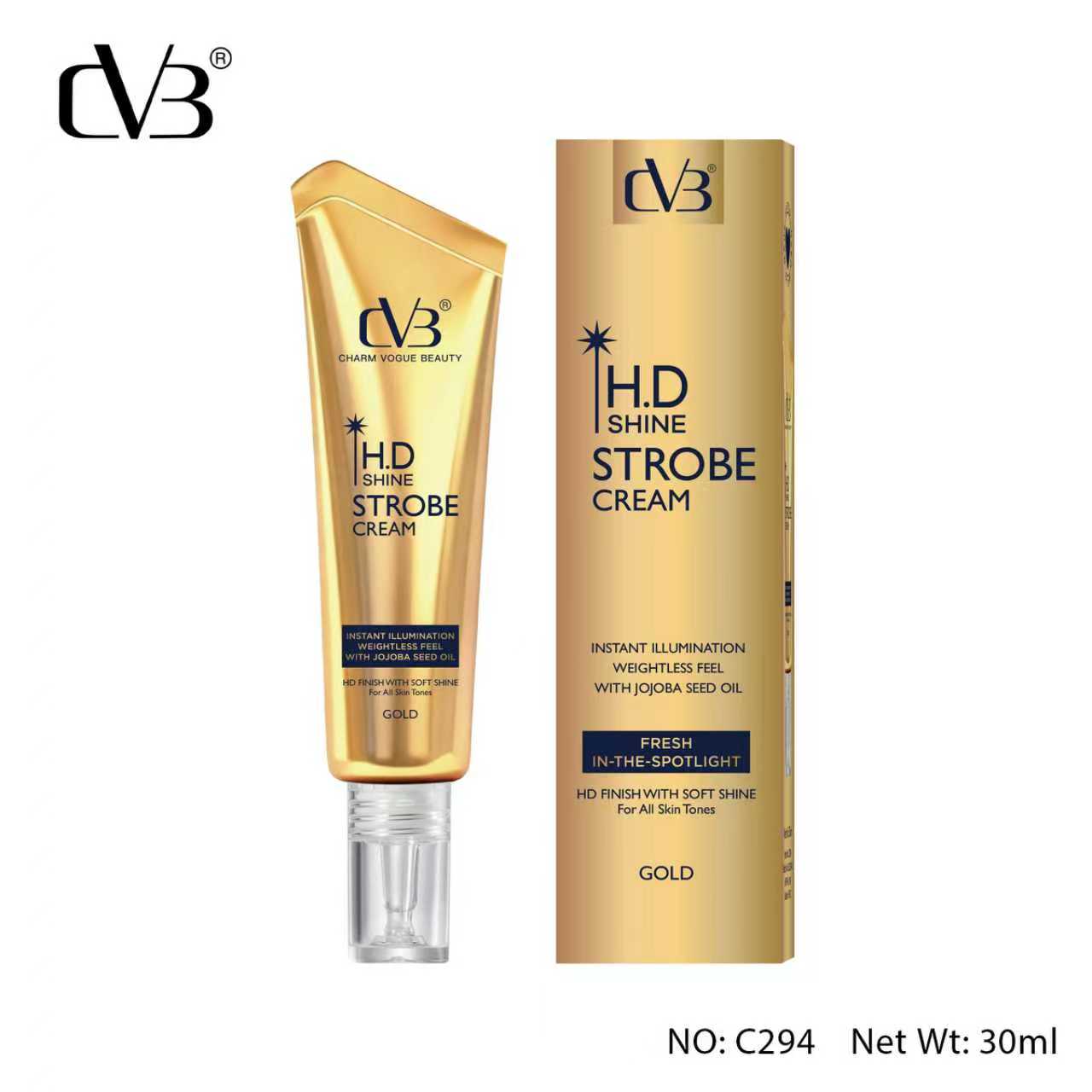 CVB C294 HD SHINE STROBE CREAM FRESH IN THE SPOTLIGHT FOR ALL SKIN TONES GOLD