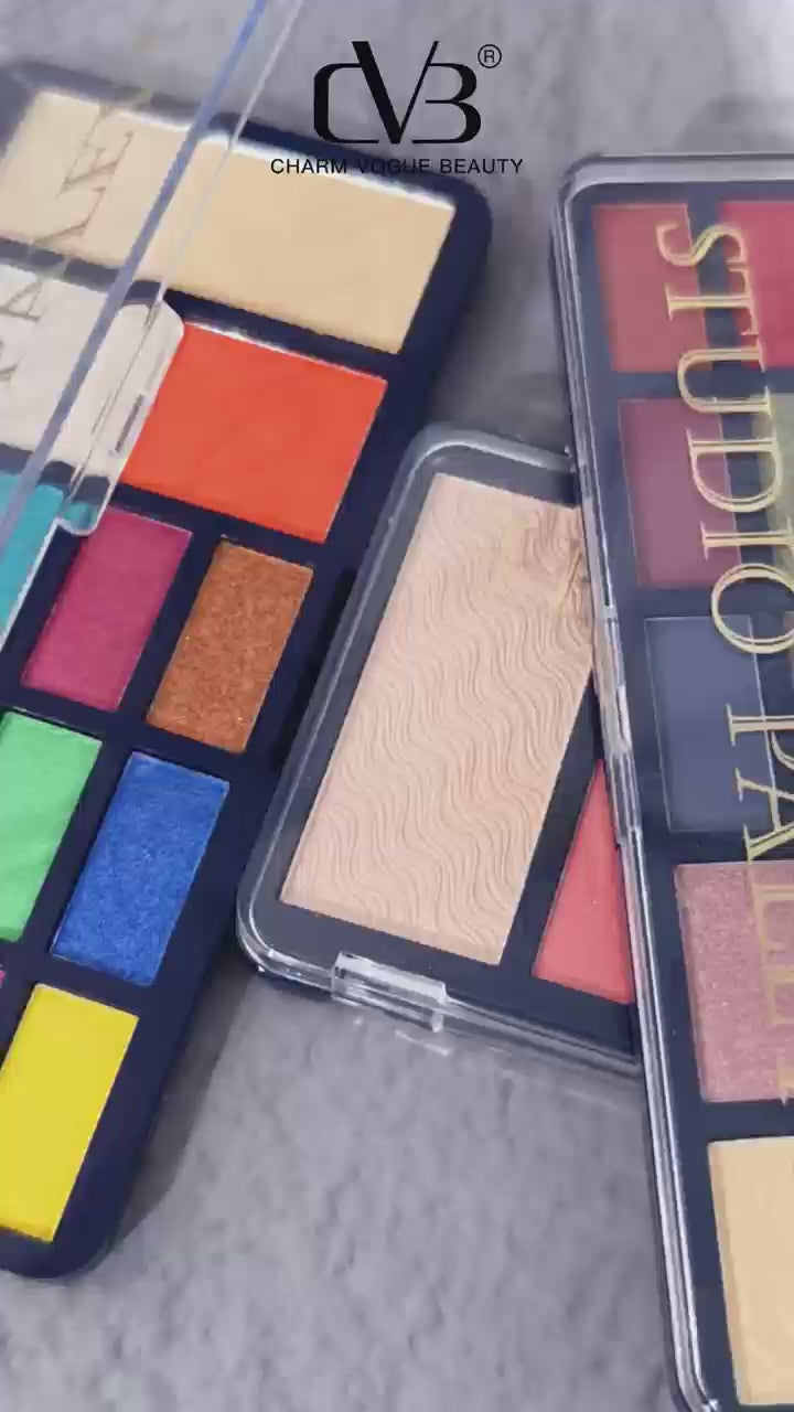 CVB Studio Palette 12 Eye Shadow 1 Blush 1 Highlight 1 Compact Powder